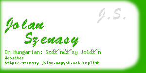 jolan szenasy business card